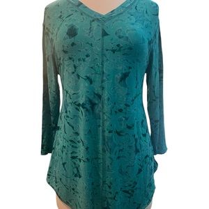 Dunia Aqua/Blue Tunic Blouse in Size Small